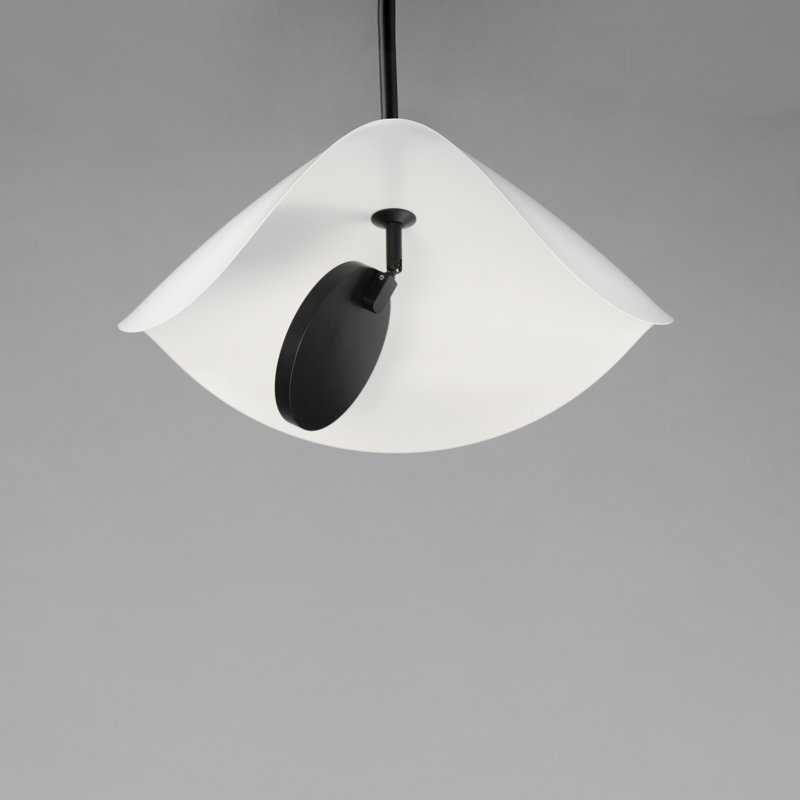 Hinton Single Light LED Pendant, Black/White