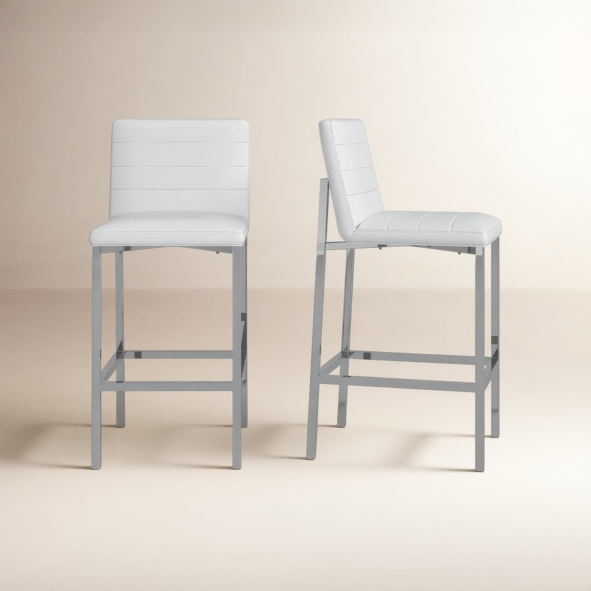 Misa Bar & Counter Stool, White, Bar Stool (30" Seat Height)