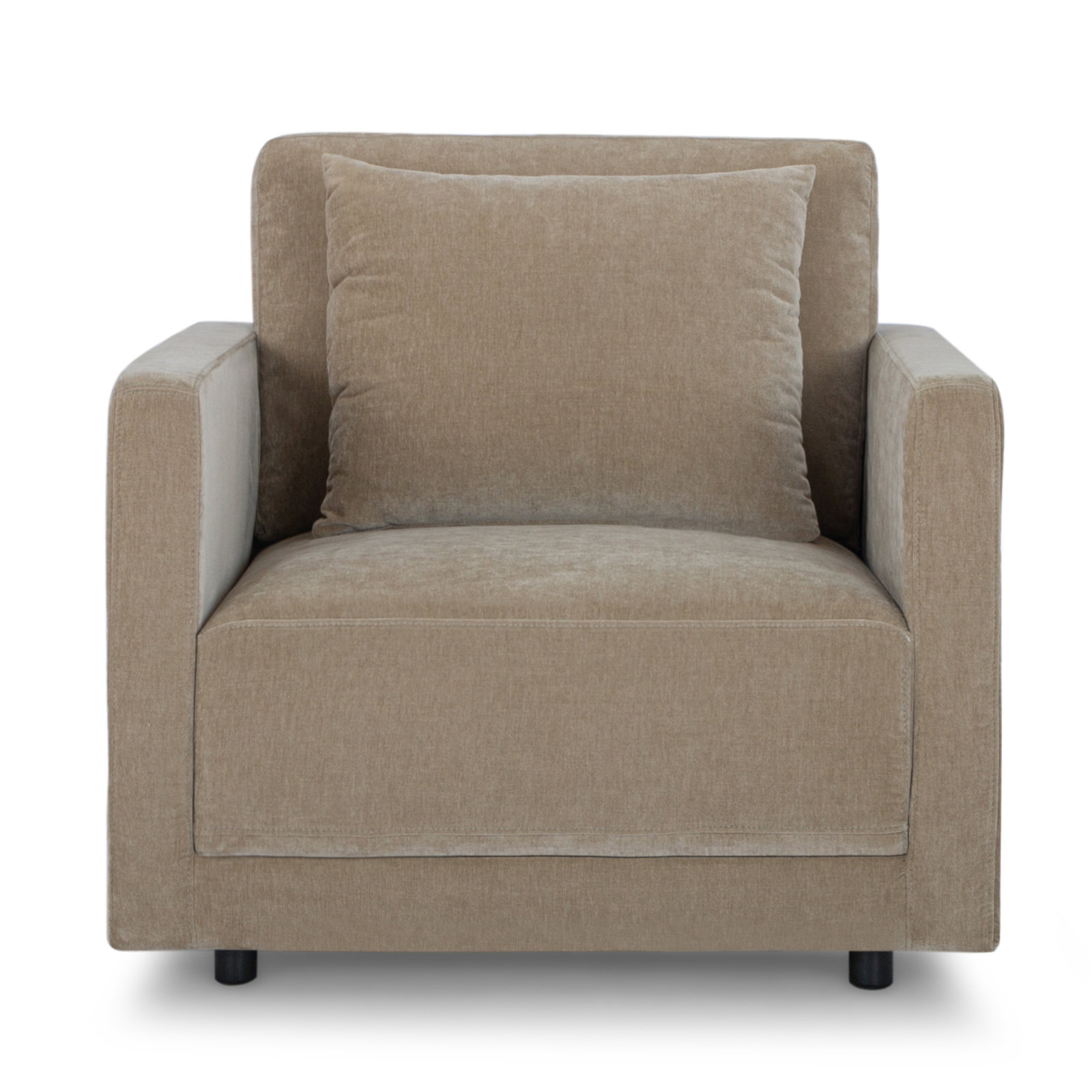 Kenji Upholstered Armchair, Latte Brown Velvet