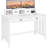 Large Computer Desk, White Home Office Workstation With 4 Storage Drawers, Modern PC Work Table 23 Deep With Monitor Stand For Screen, Wood Stable Executive Table With Large Desktop-1302946574