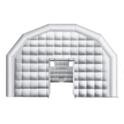 Inflatable Nightclub, 26.2 x 19.7 x 13.1 ft Inflatable Party Tent with 1100W Blower & Sandbag, Blow up Night Club with 2 Windows, Air Cube House for Event Birthday Wedding Party, White
