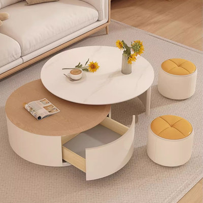 Simple and light luxury cream-style coffee table