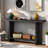 Vintage Console Table With T-leg Design And 2-tier Structure-678157225