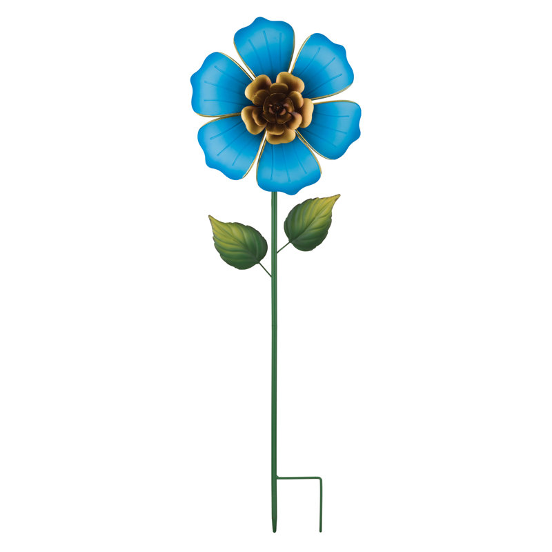 Flower Spinner Stake - Blue