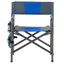 Chaise d'extérieur portative avec rembourrage et poche latérale - siège rembourré bleu / gris