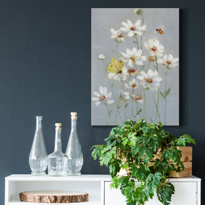«Gathering Daisies I», reproduction d'art sur toile tendue, H 36 po x l 24 po x P 1 po