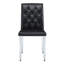 Ensemble de 4 chaises de salle à manger en polyuréthane noir: dossier ergonomique à boucle, hauteur de 35 pouces, pieds en métal argenté, combinant confort et texture. Convient aux salles à manger familiales, aux salles de banquet d'hôtel, etc. W1151P29570-1815863176-1815863168-1815863182