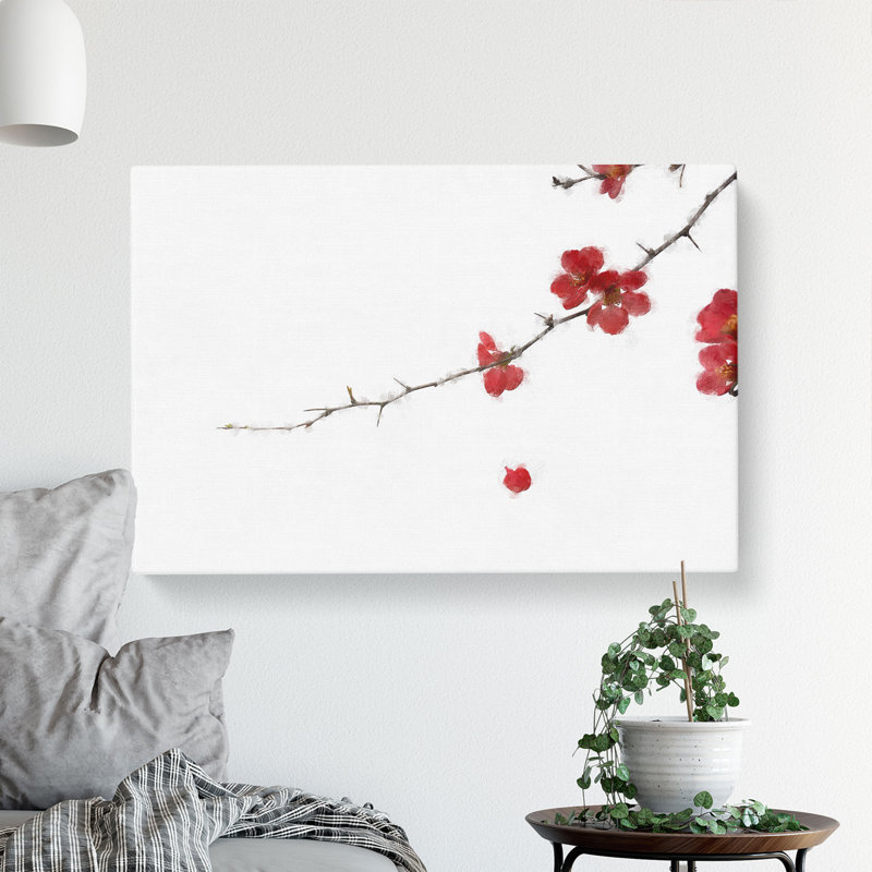 Pink Petal Falling - Wrapped Canvas, 50cm H x 76cm W x 3cm D