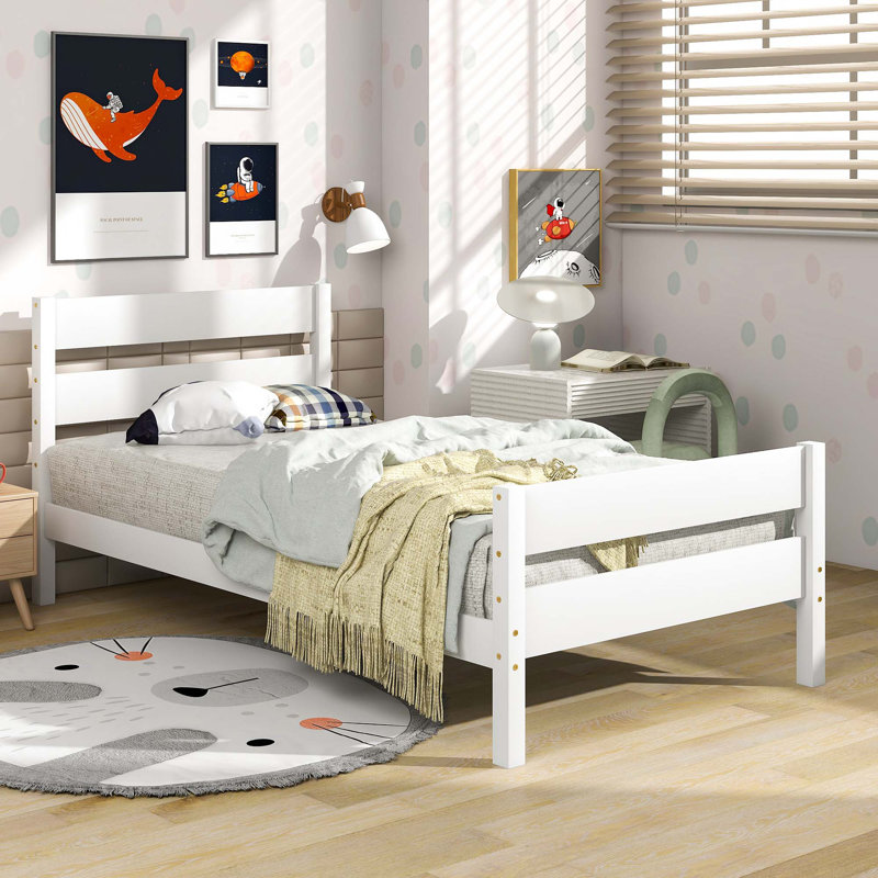 Coleman Bed With Headboard And Footboard, White, Twin