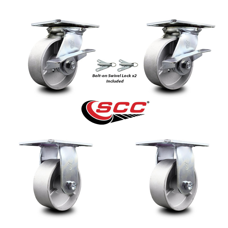 4 Piece Semi Steel Caster Set