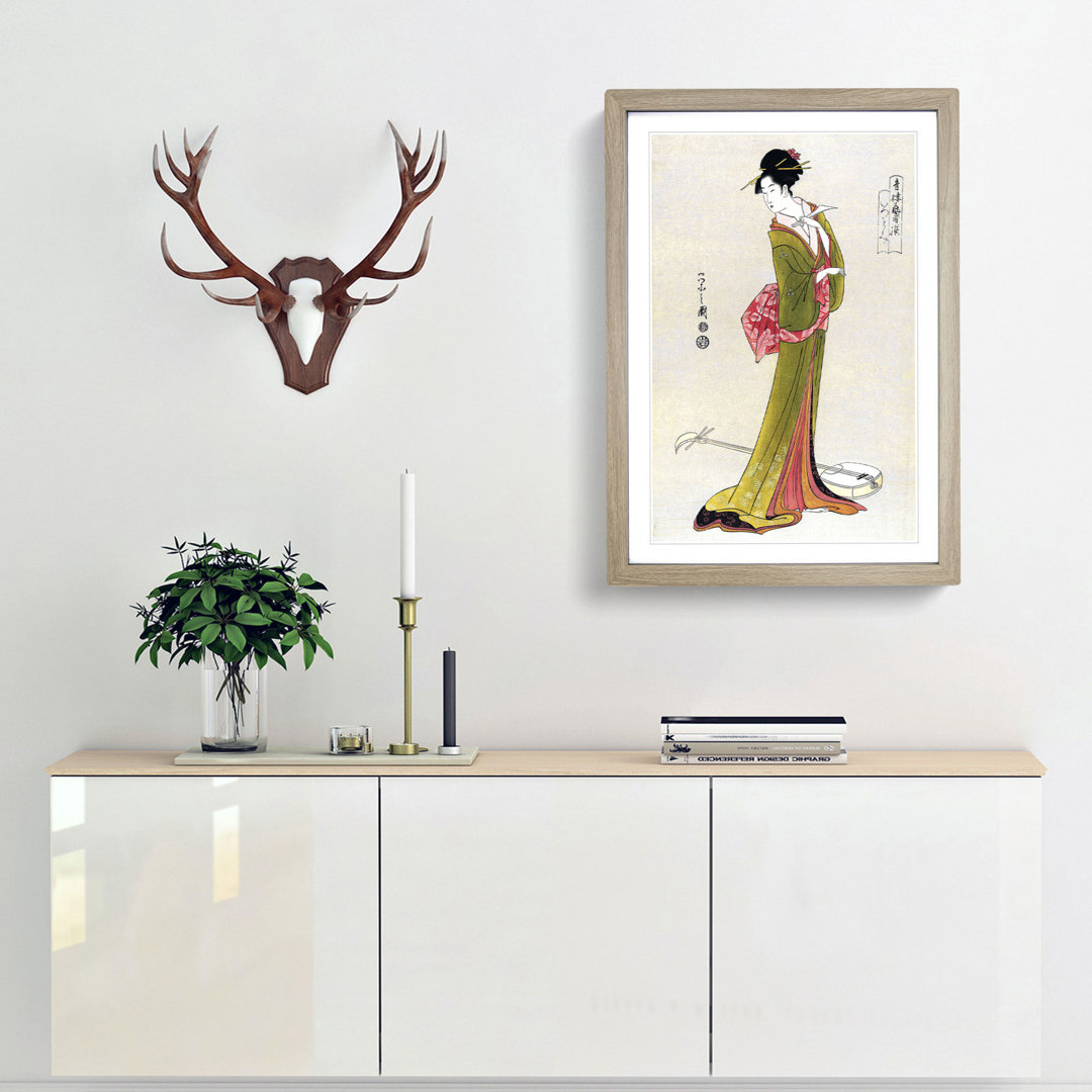 Itsutomi by Chobunsai Eishi - Framed Print