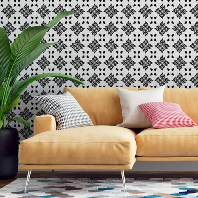 Rouleau de papier peint auto-adhésif L 8,5 pi x l 24 po W&B Damask