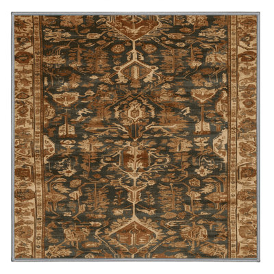 Tapis brun turc lavable à la machine