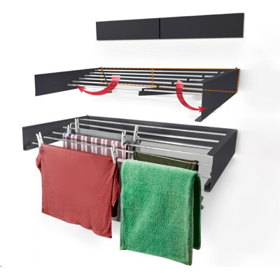 Aluminium, Stainless Steel Wall-Mounted Drying Rack