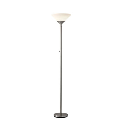 Haussman 73"" Torchiere Floor Lamp with White Cone Shade -  Latitude RunÂ®, 878CAE768DC347F3BD00BBC4A04FFA57