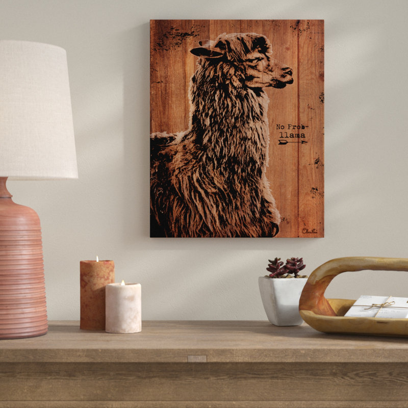 «Llama» par Olivia Rose - impression sur toile tendue, H 16 po x l 12 po x P 1,5 po