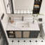 Comptoir de meuble-lavabo en marbre 43 po, comptoir blanc avec 1 trou pré-percé, comptoir de salle de bain avec lavabo central encastré rectangulaire et dosseret de 4 po de hauteur