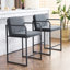 Ensemble de 2 tabourets de bar modernes à hauteur de comptoir rembourrés avec accoudoirs, structure en métal et siège rembourré pour un repas confortable-1376560429