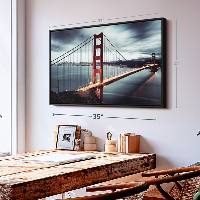 Impression sur toile Golden Gate Bridge Storm Clouds, H 9 po x l 13 po