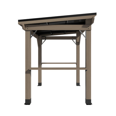 8 Ft. W X 6 Ft. D Solid Cedar Wood Grill Gazebo With Two Side Wooden Holder