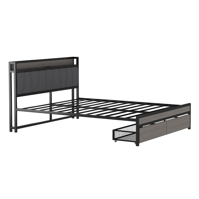 Alywin Metal Platform Bed, Queen, Black