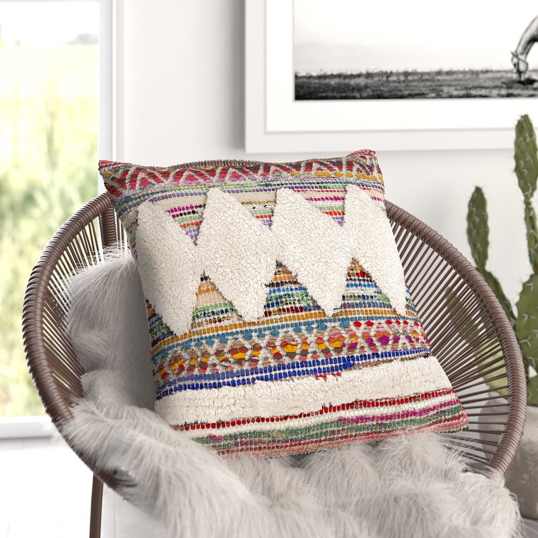 Appliqued Cotton Throw Pillow