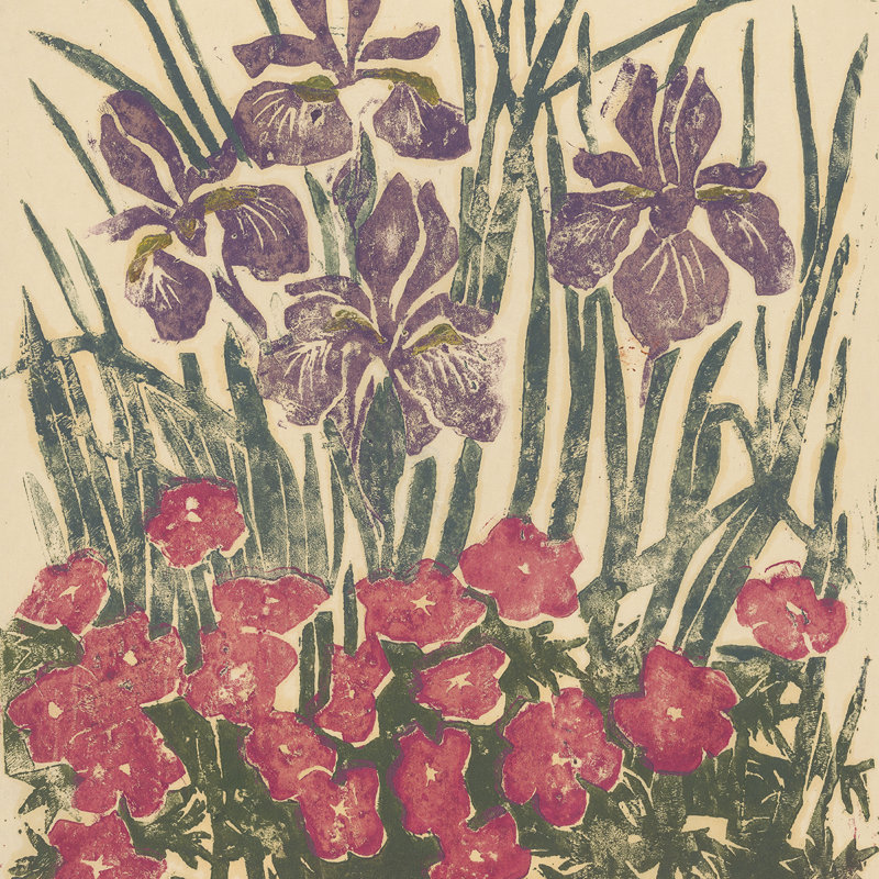 Irises And Other Flowers Print by Dinah Kohnstamm
