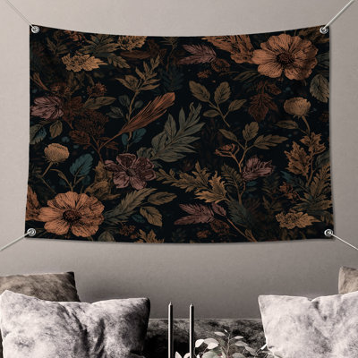 Tapisserie murale Botanical Floral Illustration - Décoration murale florale