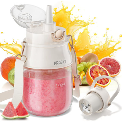 Portable Smoothie Maker: Rechargeable 27oz Blender with Strap for Gym & Travel