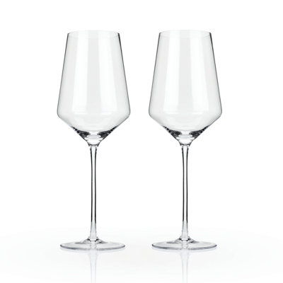 Raye Angled Crystal Bordeaux Glasses