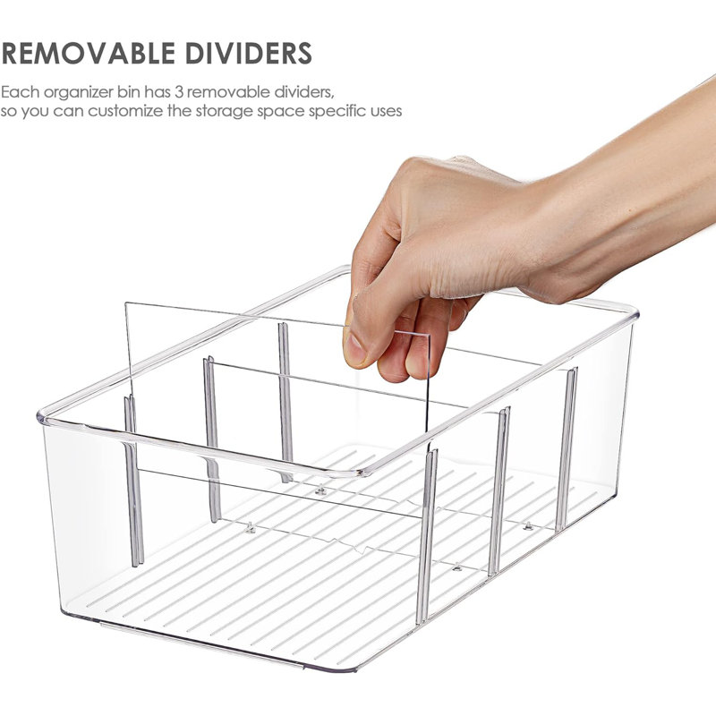 Ensemble de 4 bacs de rangement transparents