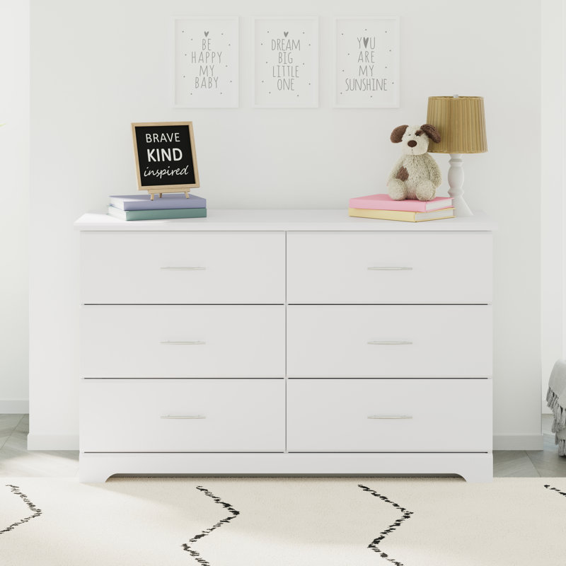 Commode double à 6 tiroirs Brookside, Blanc