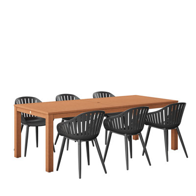 Anautica 6 - Person Patio Dining Set with Rectangular Table