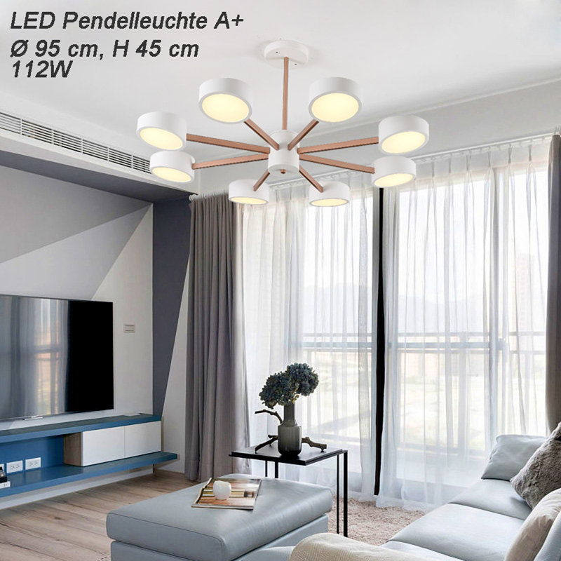 Donlon 8-Light Unique LED Chandelier, Black