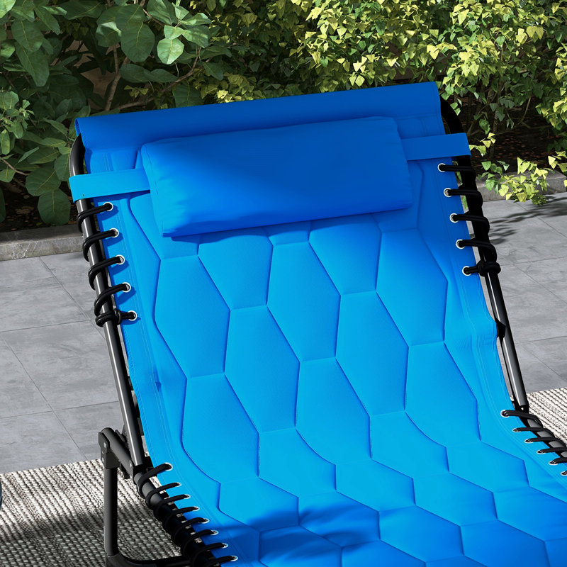 Ensemble de chaise longue pliante Outsunny avec dossier inclinable à 5 niveaux