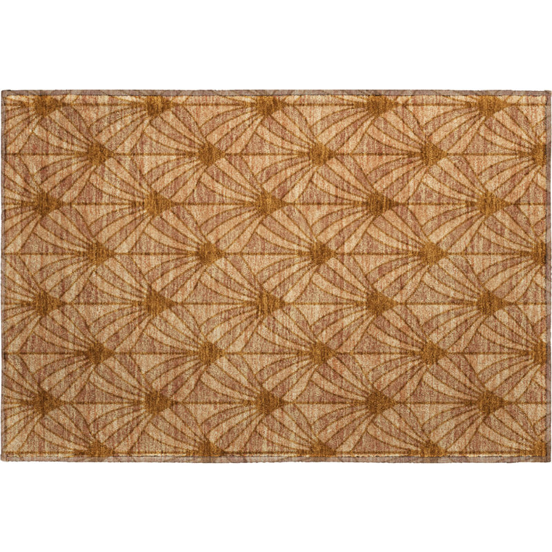 Premium Machine Washable Mayfield AMF2426 Striped Rug, 1'8" x 2'6", Paprika