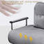 Chaise de lit pliable en gris - lin, métal, support convertible en métal robuste et confortable