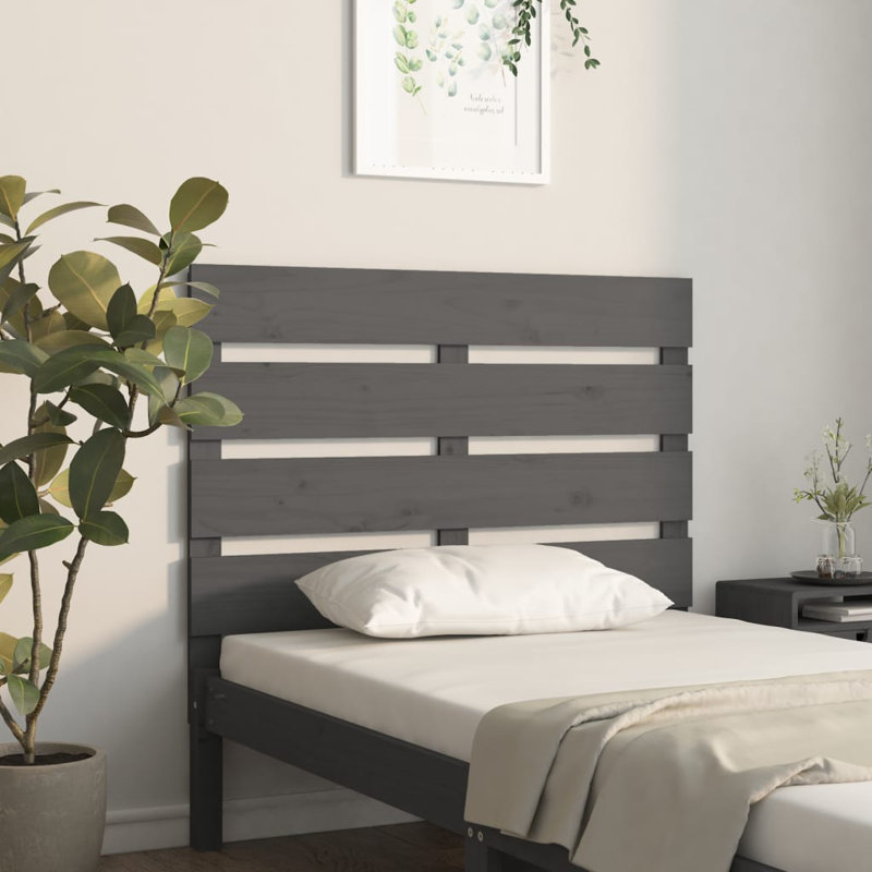 Santini Solid Wood Headboard, Grey, 100 x 80 cm