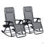 Chaises berçantes d'extérieur 2 pièces, chaise berçante inclinable et pliable inclinable avec oreiller, porte-gobelet et téléphone, conception combinée avec pieds pliants (chaise berçante)-2033528831