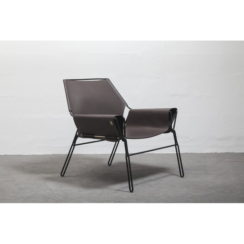 Perfidia Leather Lounge Chair, Brown Genuine Leather