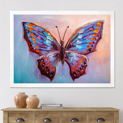 «Vintage Blue Butterfly II», reproduction sur toile