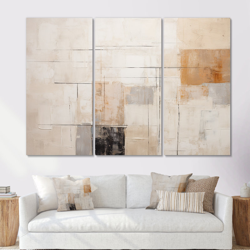 Minimalisme, art moderne scandinave zen - ensemble d'art moderne sur toile scandinave, H 28 po x l 36 po, Toile tendue
