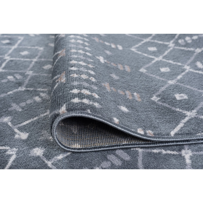 Tapis gris foncé Modern Farmhouse, Rectangle 7 pi 10 po x 10 pi 3 po