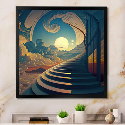 Spiritual Canvas Wall Art, Stairs to Heaven Landscape Print - Stairs to Heaven I