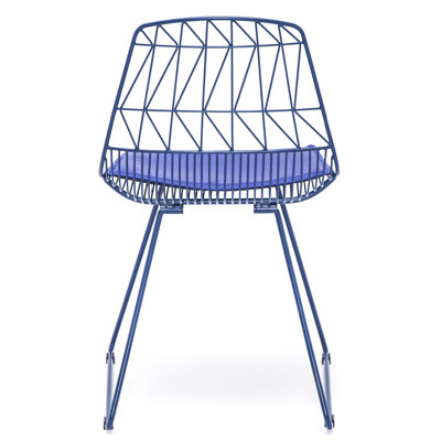 Chaises de bistro en métal Industrial, chaises d'appoint en similicuir rembourrées à dossier géométrique moderne, chaise en métal robuste et légère, chaise de café de cuisine intérieure et extérieure avec patins anti-rayures