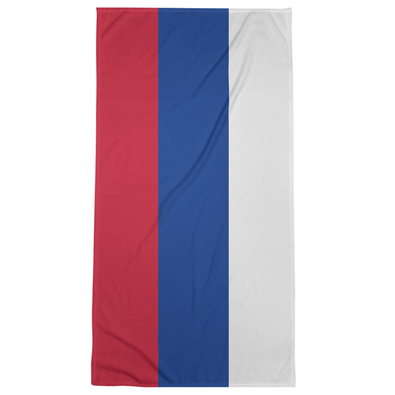Bath Towel, Burgundy/Royal Blue/White