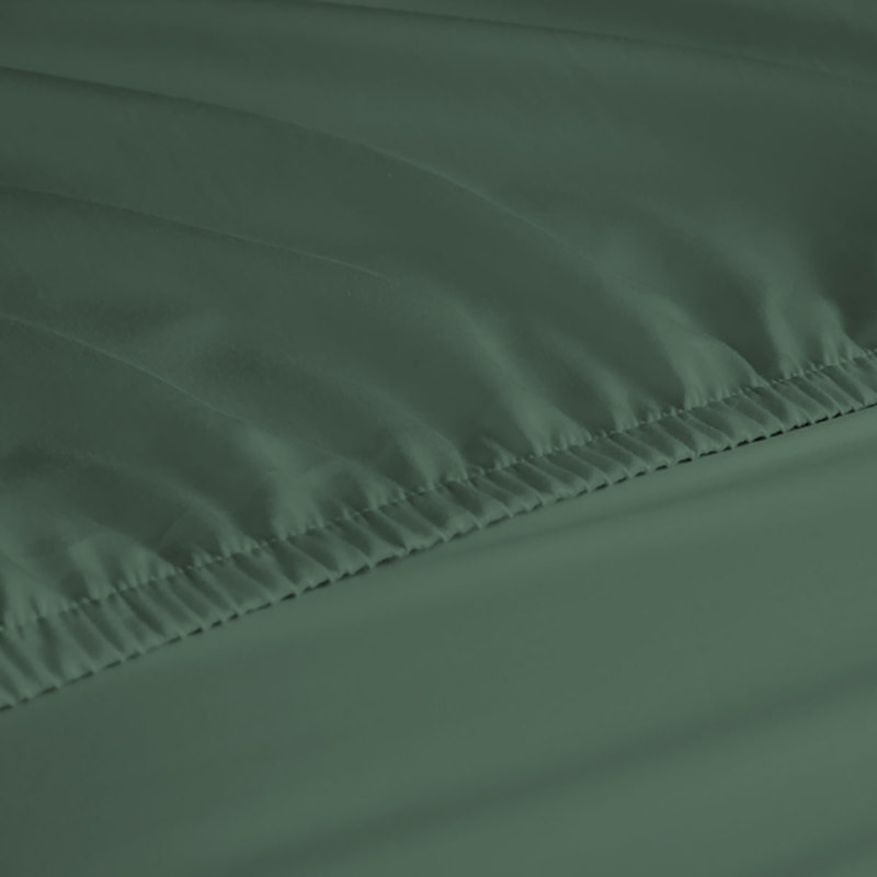 Ensemble de draps en rayonne de bambou 6 pièces , Ensemble de draps pour lit simple + un drap-housse, Mousse verte