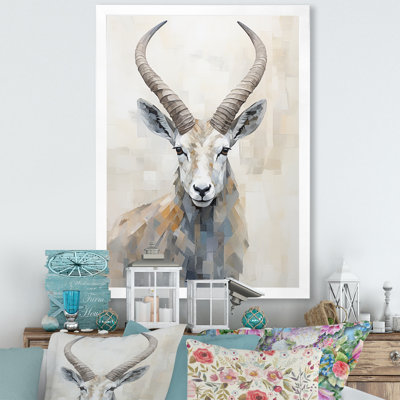 Minimalisme antilope bouquetin sur toile