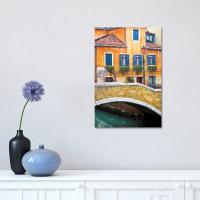 Italy, Venice. Canal bridge and buildings. 1 Piece Wrapped Canvas Wall Art