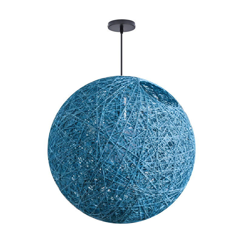 Luminaire suspendu sphère 1 lumière, H 9,84 po x l 9,84 po x P 9,84 po, Bleu